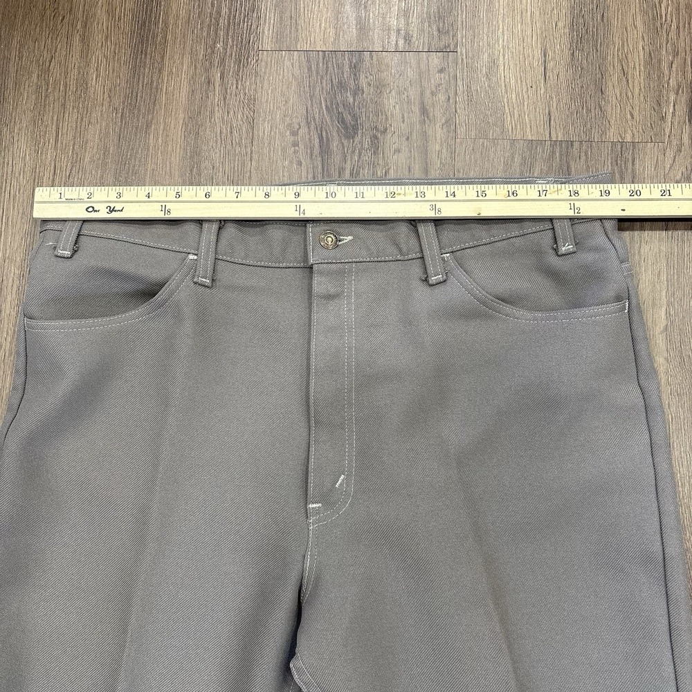 Levi's Black Tag Vintage 1970s Polyester Pants‎ W40 L30 Gray USA - Picture 11 of 16